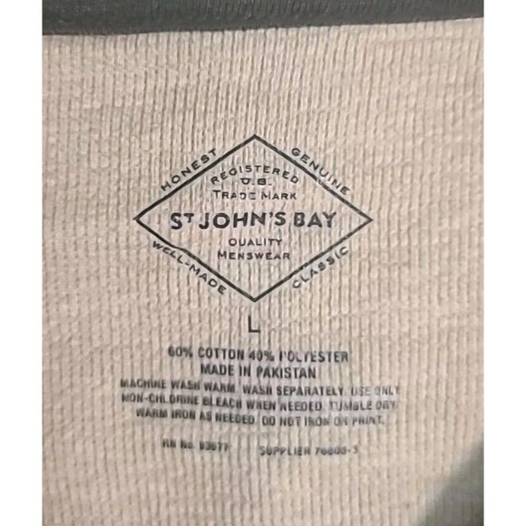 NWT St. John's Bay Men's 1/4 Zip Pullover Long Sleeve Charcoal Large - Picture 3 of 7